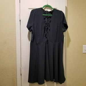 Dark Green Skater Dress